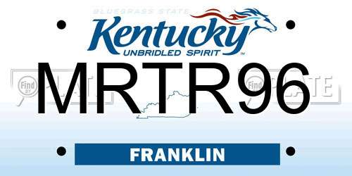MRTR96 Kentucky License Plate