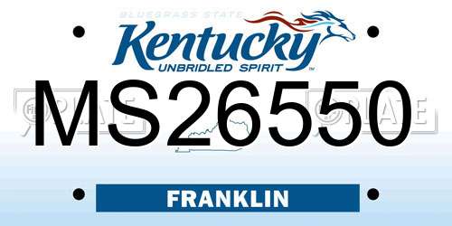 MS26550 Kentucky License Plate
