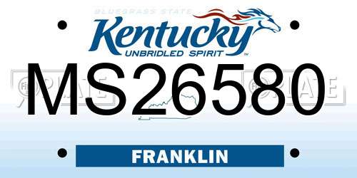 MS26580 Kentucky License Plate