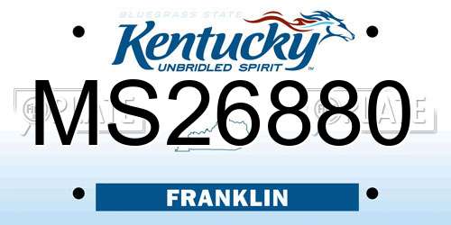 MS26880 Kentucky License Plate