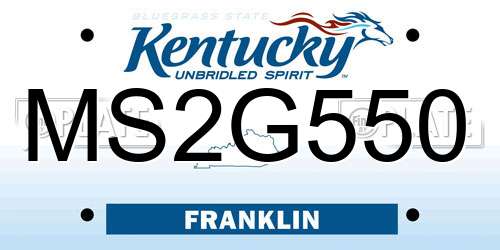 MS2G550 Kentucky License Plate