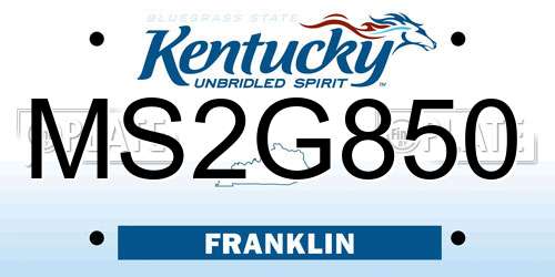 MS2G850 Kentucky License Plate
