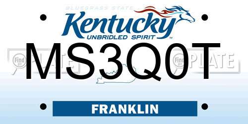MS3Q0T Kentucky License Plate