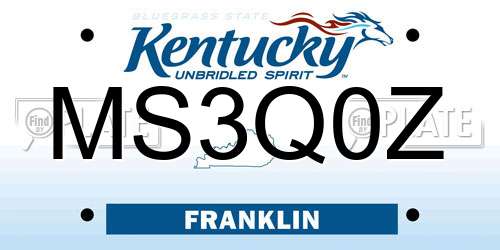 MS3Q0Z Kentucky License Plate