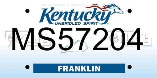 MS57204 Kentucky License Plate