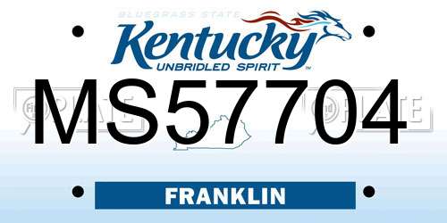 MS57704 Kentucky License Plate