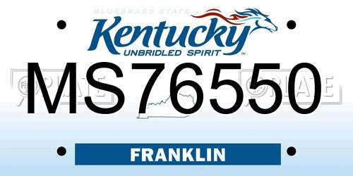 MS76550 Kentucky License Plate