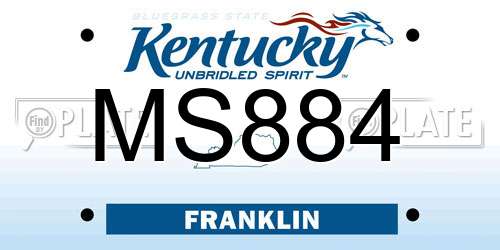 MS884 Kentucky License Plate