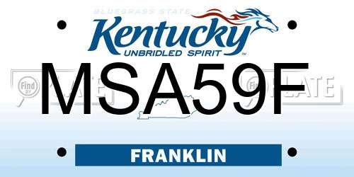 MSA59F Kentucky License Plate