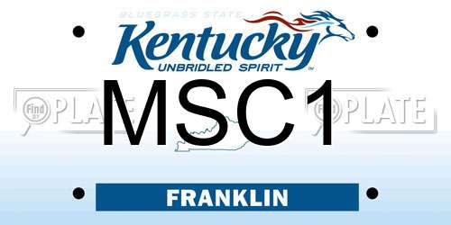 MSC1 Kentucky License Plate