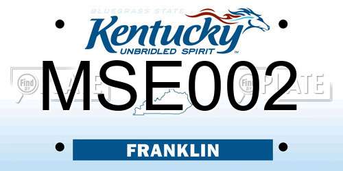 MSE002 Kentucky License Plate