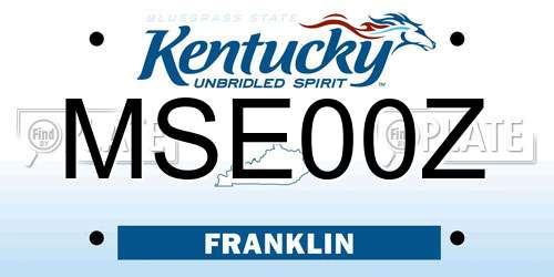 MSE00Z Kentucky License Plate