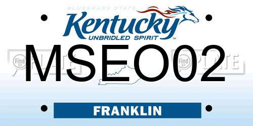 MSEO02 Kentucky License Plate