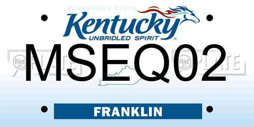 MSEQ02 Kentucky License Plate