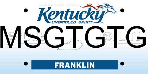 MSGTGTG Kentucky License Plate