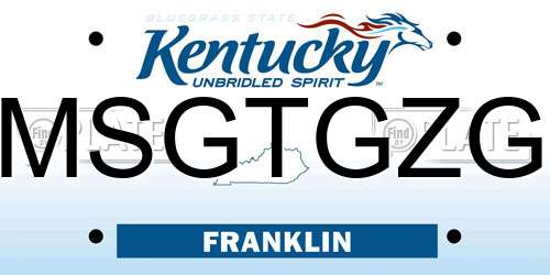 MSGTGZG Kentucky License Plate