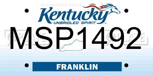 MSP1492 Kentucky License Plate