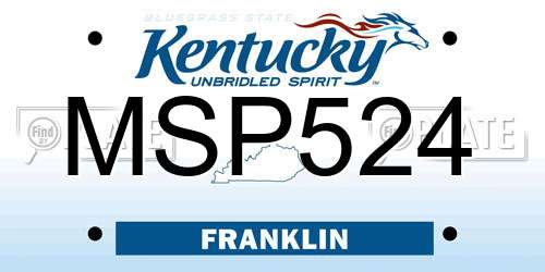 MSP524 Kentucky License Plate