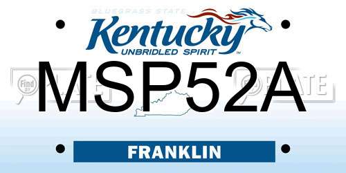 MSP52A Kentucky License Plate