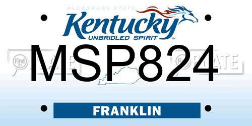 MSP824 Kentucky License Plate