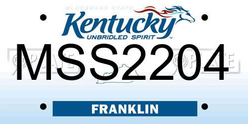 MSS2204 Kentucky License Plate