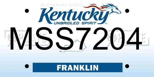 MSS7204 Kentucky License Plate