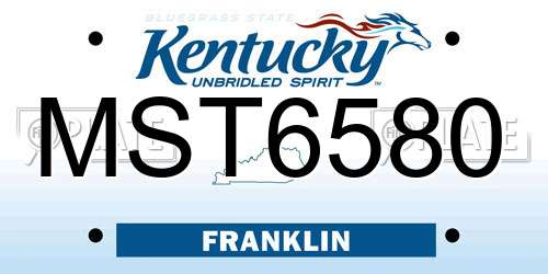 MST6580 Kentucky License Plate