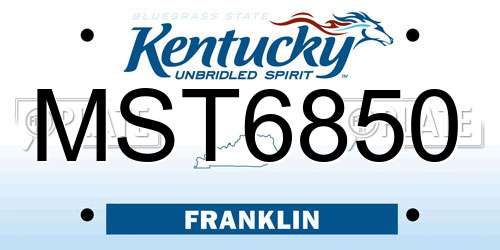 MST6850 Kentucky License Plate