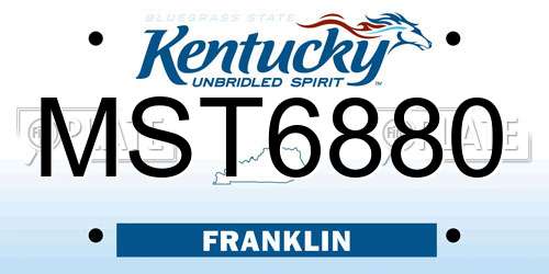 MST6880 Kentucky License Plate