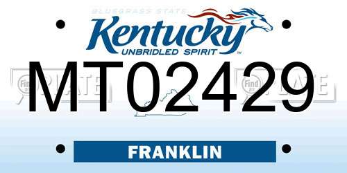 MT02429 Kentucky License Plate