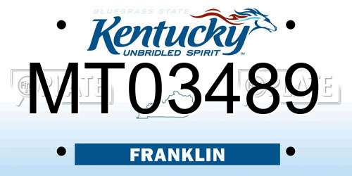 MT03489 Kentucky License Plate