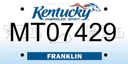 MT07429 Kentucky License Plate