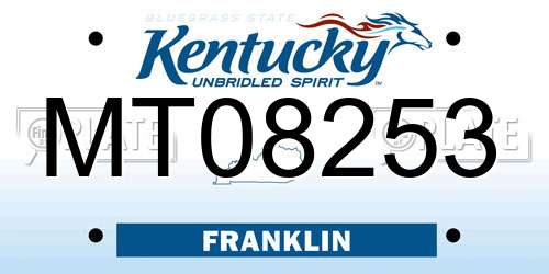 MT08253 Kentucky License Plate
