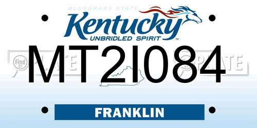 MT2I084 Kentucky License Plate