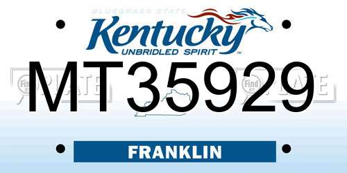 MT35929 Kentucky License Plate