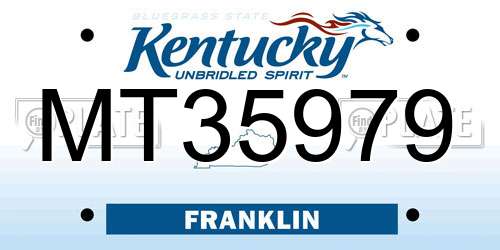 MT35979 Kentucky License Plate