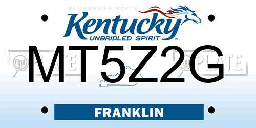 MT5Z2G Kentucky License Plate
