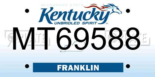 MT69588 Kentucky License Plate