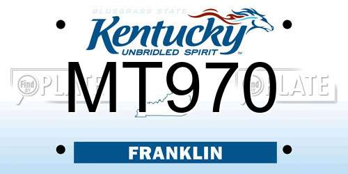 MT970 Kentucky License Plate