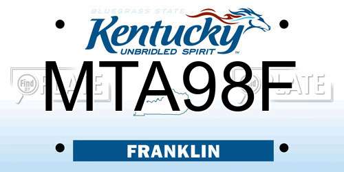MTA98F Kentucky License Plate