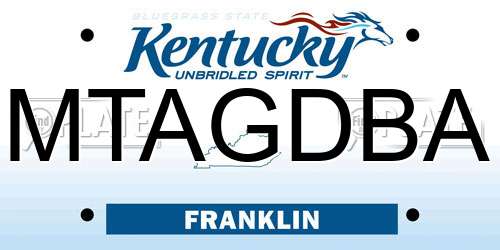 MTAGDBA Kentucky License Plate