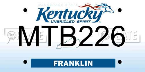 MTB226 Kentucky License Plate