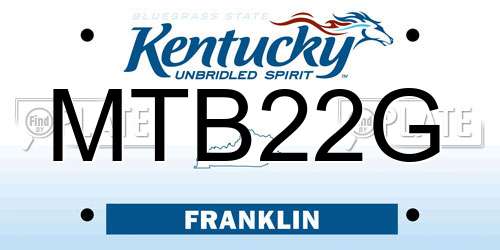 MTB22G Kentucky License Plate