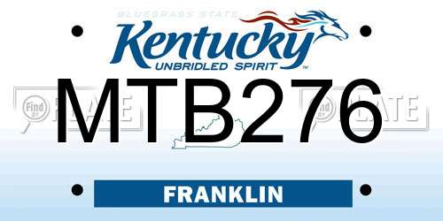 MTB276 Kentucky License Plate
