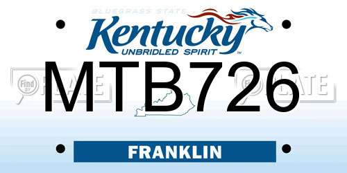 MTB726 Kentucky License Plate