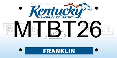 MTBT26 Kentucky License Plate