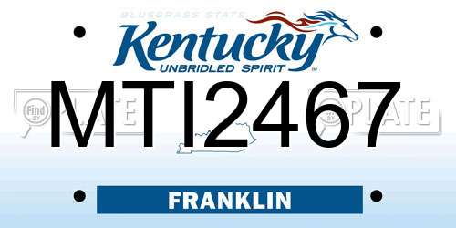MTI2467 Kentucky License Plate