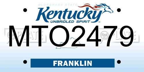 MTO2479 Kentucky License Plate