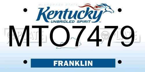 MTO7479 Kentucky License Plate