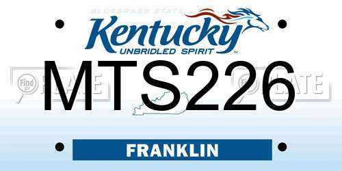 MTS226 Kentucky License Plate